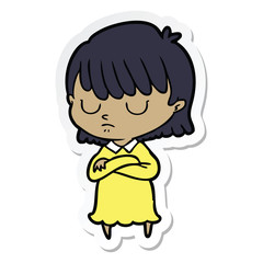 sticker of a cartoon woman