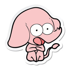 sticker of a cute cartoon elephant