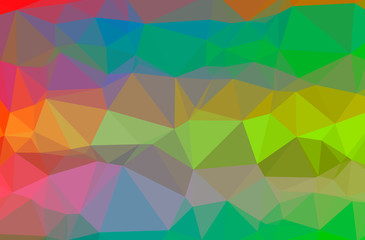 Illustration of abstract Green, Purple, Red horizontal low poly background. Beautiful polygon design pattern.