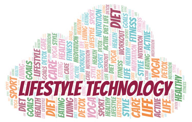 Obraz premium Lifestyle Technology word cloud.