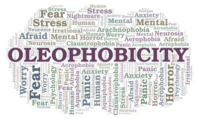 Fototapeta premium Oleophobicity word cloud.