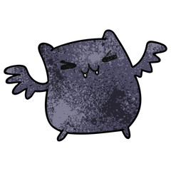 textured cartoon of a kawaii cute bat