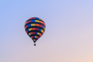 Hot air balloon flying on sky