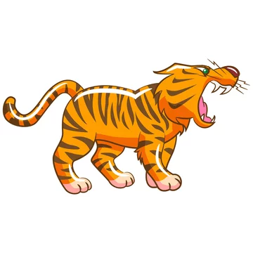 tiger cartoon clipart Stock Vector | Adobe Stock