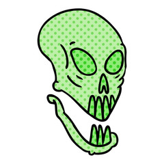 cartoon doodle of a skull head