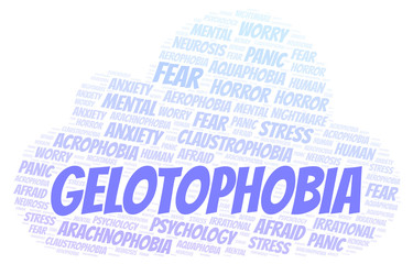 Obraz premium Gelotophobia word cloud.
