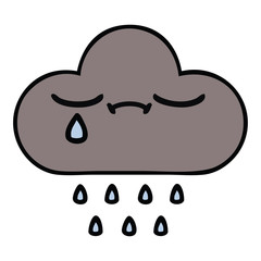 cute cartoon storm rain cloud