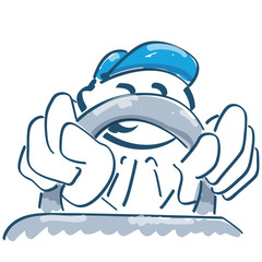 Strichm&auml;nnchen sitzt am Steuer von einem Fahrzeug