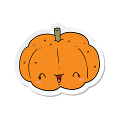 sticker of a cartoon pumpkin