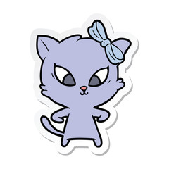 sticker of a cartoon cat