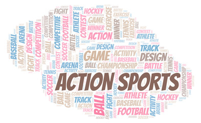 Action Sports word cloud.