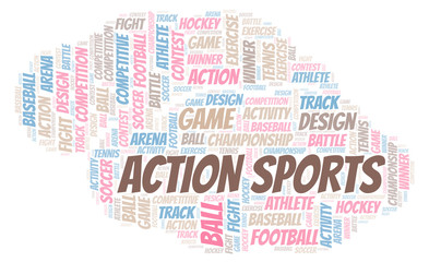 Fototapeta premium Action Sports word cloud.