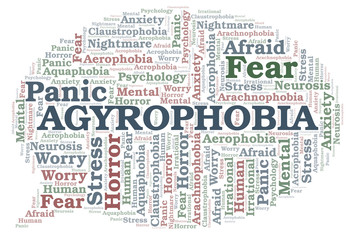Fototapeta premium Agyrophobia word cloud.
