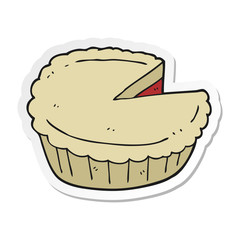 sticker of a cartoon pie