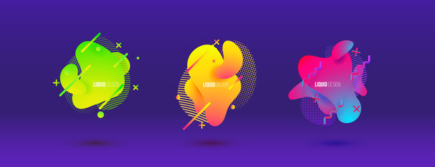 Abstract design set of liquid shapes