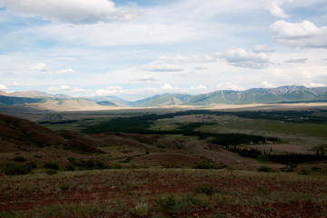 Fototapeta na wymiar Landscape views of the Kurai valley in the Altai mountains