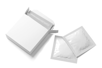 Open Condom Box Mockup - 3d rendering