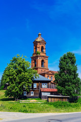 old church with a bell tower in the village