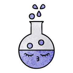 retro grunge texture cartoon test tube