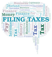 Filing Taxes word cloud.