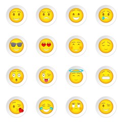 Fototapeta premium Smiles icons set. Cartoon illustration of 16 smiles vector icons for web