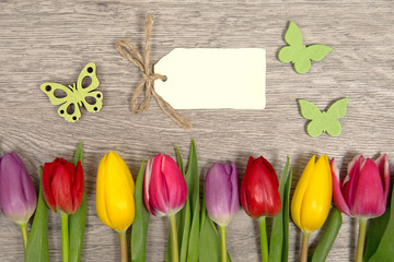 Tulpen und Karte