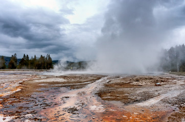 Daisy Geyser in Yellowstone National Park, USA