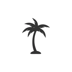 Poster Palm tree icon design template vector isolated © haris