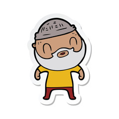 sticker of a cartoon bearded man