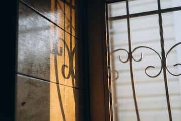 lattice shadow on the window