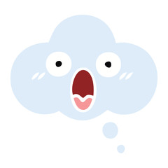 flat color retro cartoon thought bubble