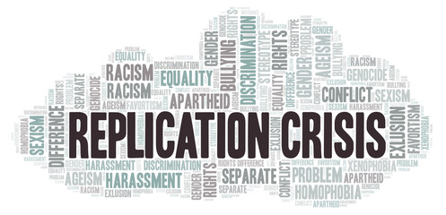 Replication Crisis - type of discrimination - word cloud.