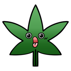 gradient shaded cartoon marijuana leaf