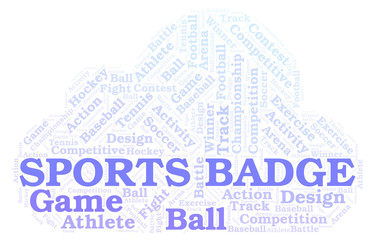 Obraz premium Sports Badge word cloud.