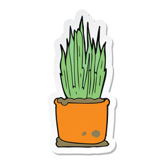 sticker of a cartoon house plant