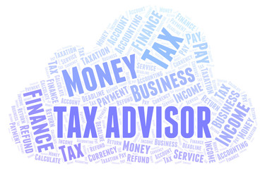 Obraz premium Tax Advisor word cloud.