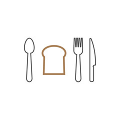 Cutlery icon design template vector isolated