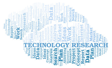 Obraz premium Technology Research word cloud.