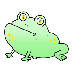 quirky gradient shaded cartoon frog