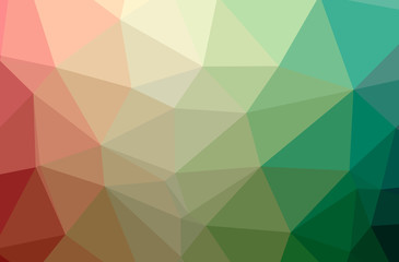 Illustration of abstract Green, Red horizontal low poly background. Beautiful polygon design pattern.