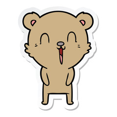 sticker of a happy cartoon bear