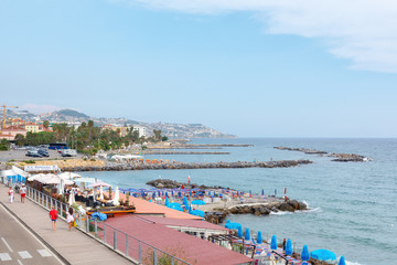 The beach of the Italian city San Remo