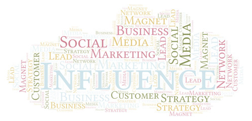 Obraz premium Influence word cloud.