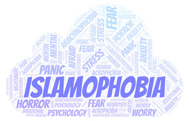 Obraz premium Islamophobia word cloud.