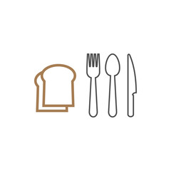 Cutlery icon design template vector isolated