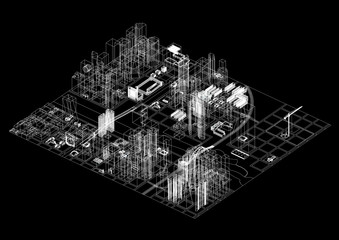 City Concept Architect Blueprint 