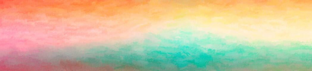 Fototapeta premium Illustration of abstract Orange And Green Wax Crayon Banner background.