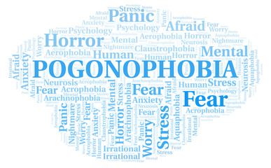 Fototapeta premium Pogonophobia word cloud.