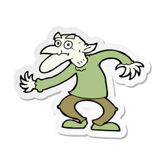 sticker of a cartoon goblin