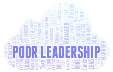 Obraz premium Poor Leadership word cloud.